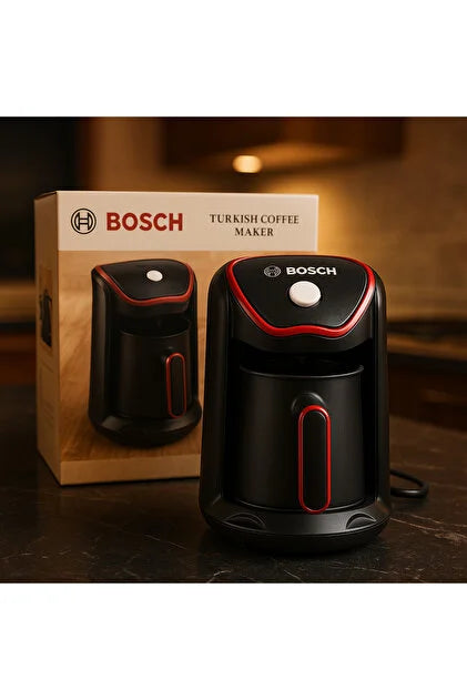 BOSCH Türk Kahvesi Makinesi – Elektrikli Cezve | Siyah & Kırmızı Premium Tasarım – Geleneksel Lezzet Modern Konforla! ☕🇹🇷