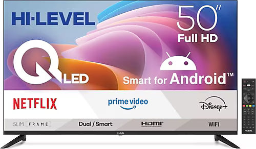 Hi Level HL50QFPRL-A14S Frameless Full HD 50" 127 Ekran Uydu Alıcılı Android Smart QLED TV