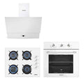 Kumtel Beyaz Cam Ankastre Set Home Basic