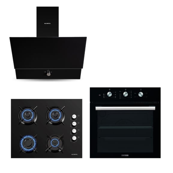 Kumtel Beyaz Cam Ankastre Set Home Basic