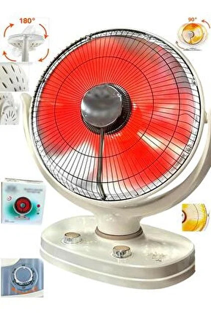 Vantilatör Tipi Tasarruflu Süper Isı Elektrikli Seramik Güneş Karbon Isıtıcı 1200W